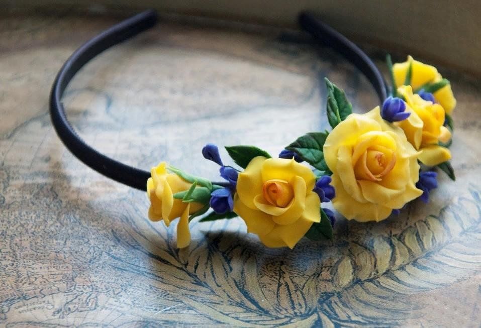 желто голубой ободок