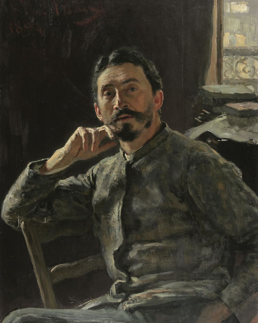 Илья Репин. Автопортрет (фрагмент). 1894. Государственный мемориальный и природный заповедник «Музей-усадьба Л. Н. Толстого «Ясная Поляна», деревня Ясная Поляна, Тульская область