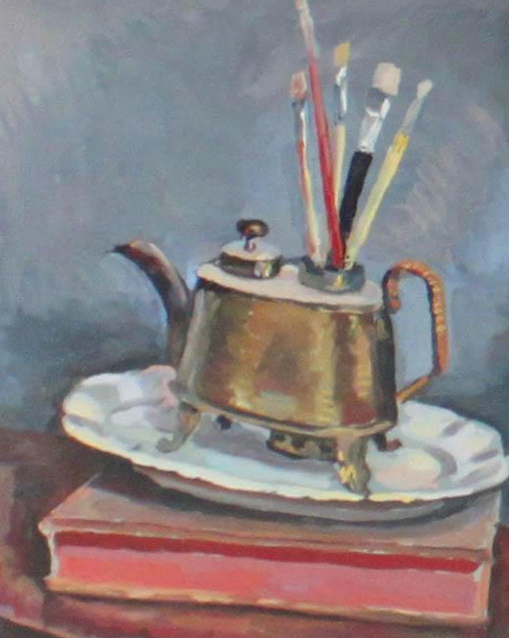 Лев Прыгунов. Натюрморт с самоваром и кистями. 2001. Художественная галерея, Кострома