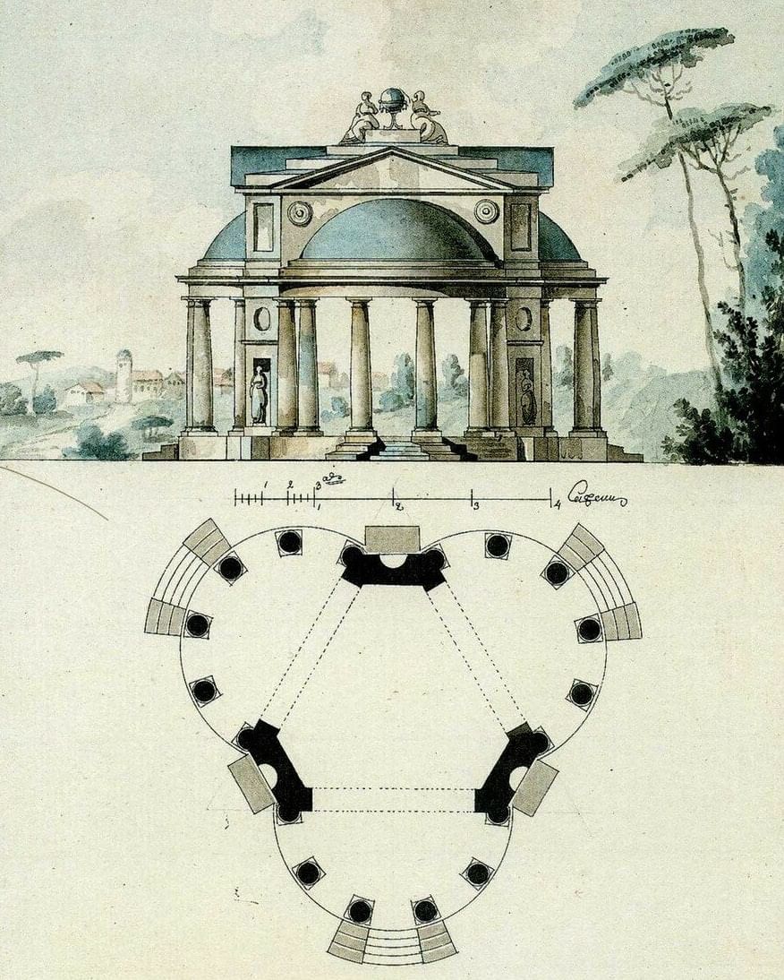 Беседка ротонда чертеж