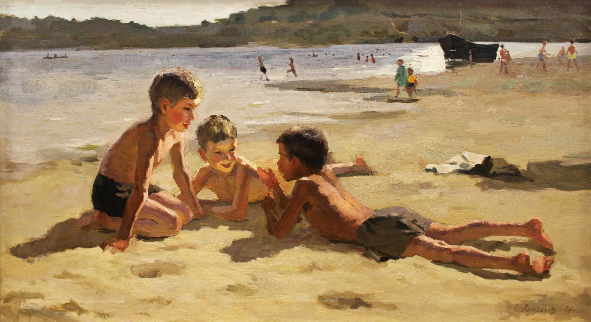 Картина мальчики на пляже