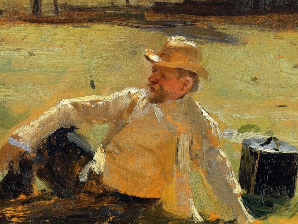 Николай Пимоненко. Художник В.Д. Орловский на этюдах (фрагмент). 1890-е. Национальный художественный музей Украины, Киев, Украина