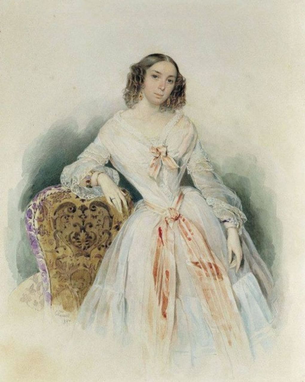 Петр Соколов. Портрет Прасковьи Рюминой. 1847. Государственный музей А.С. Пушкина, Москва