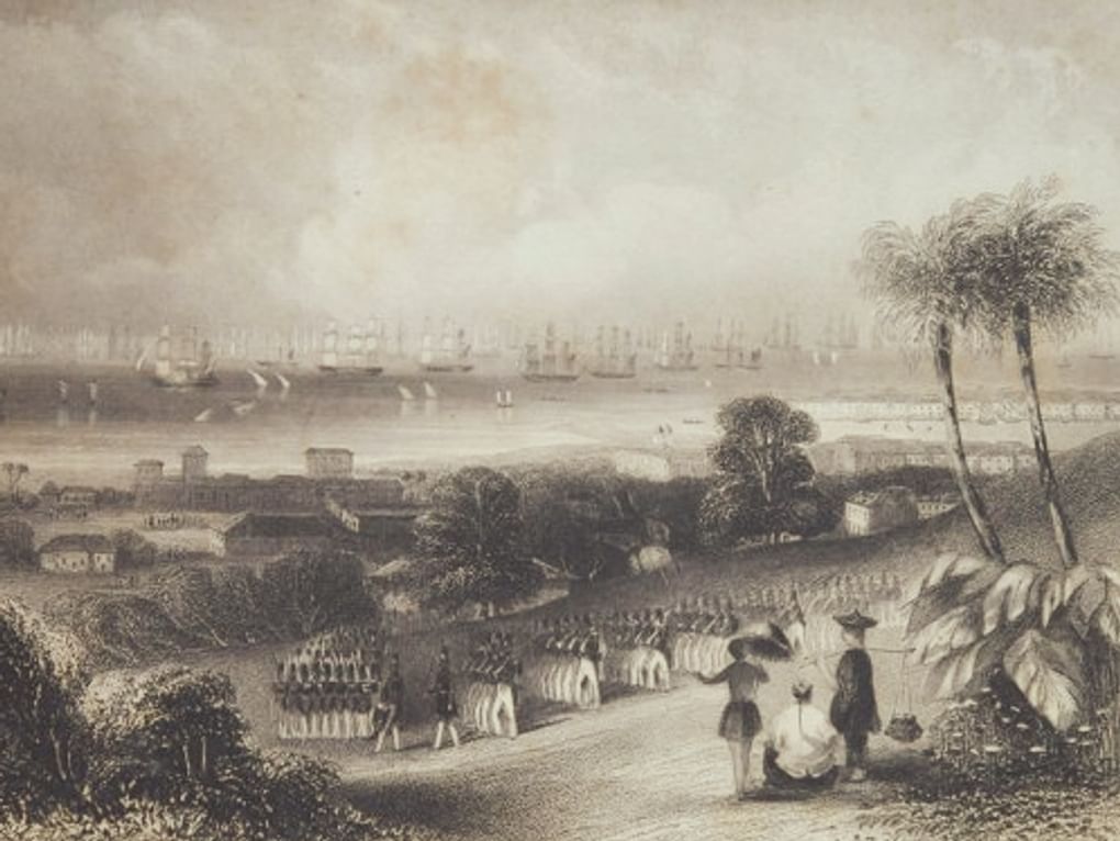 Генри Пейн. Сингапур (фрагмент). Из альбома пейзажных гравюр. 1830–1840-е. Тверская областная картинная галерея, Тверь