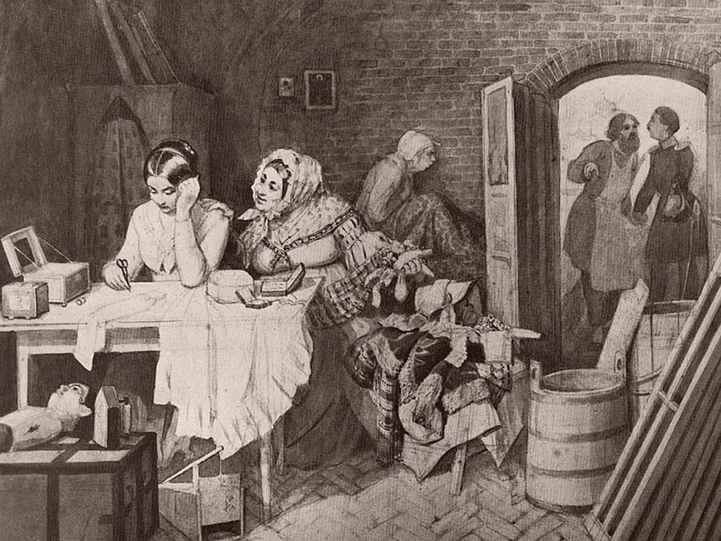  Павел Федотов. Мышеловка (Бедной девушке краса — смертная коса) (фрагмент). 1846. Государственная Третьяковская галерея, Москва