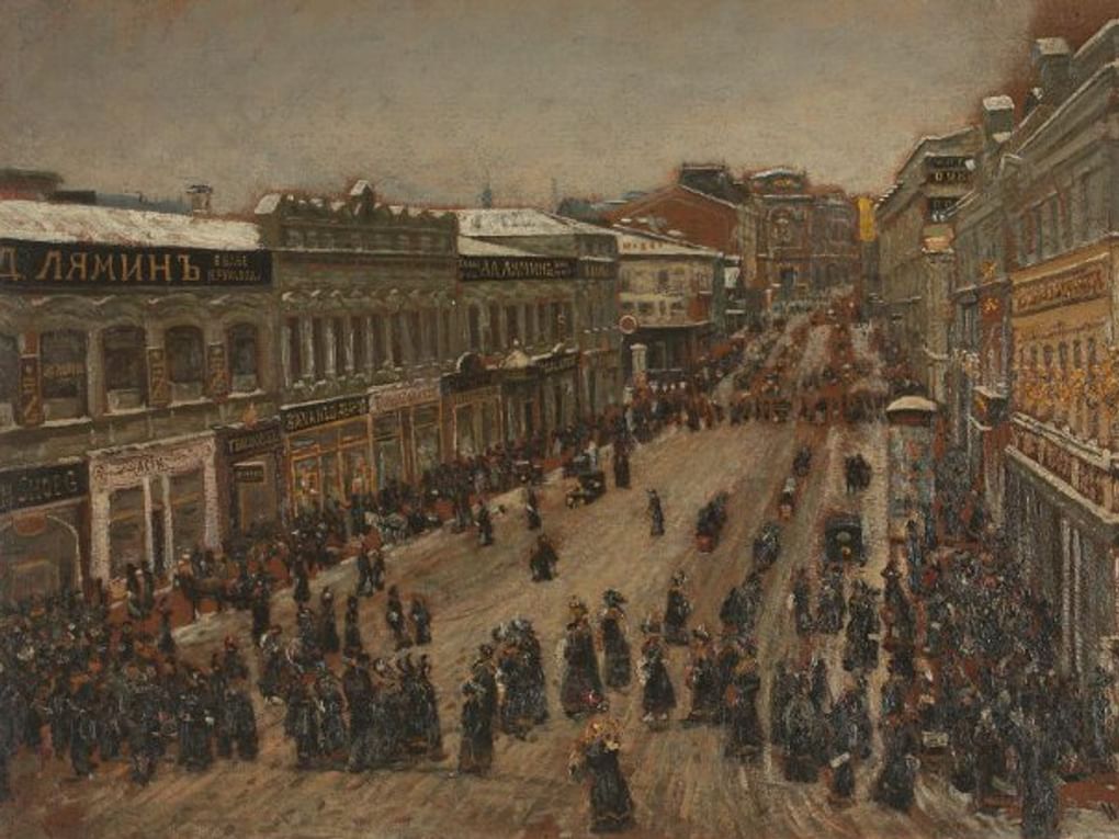 И. Кузнецов (?). Кузнецкий мост (фрагмент). 1916. Музейное объединение «Музей Москвы», Москва