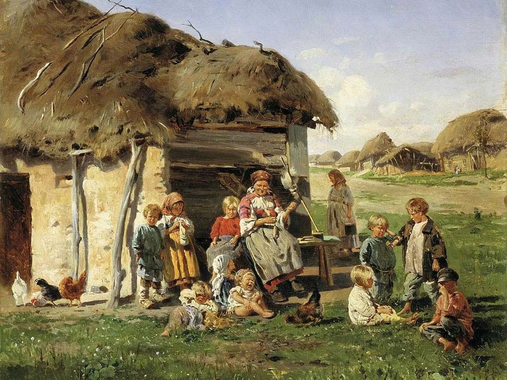 Владимир Маковский. Крестьянские дети (фрагмент). 1890. Харьковский художественный музей, Харьков, Украина