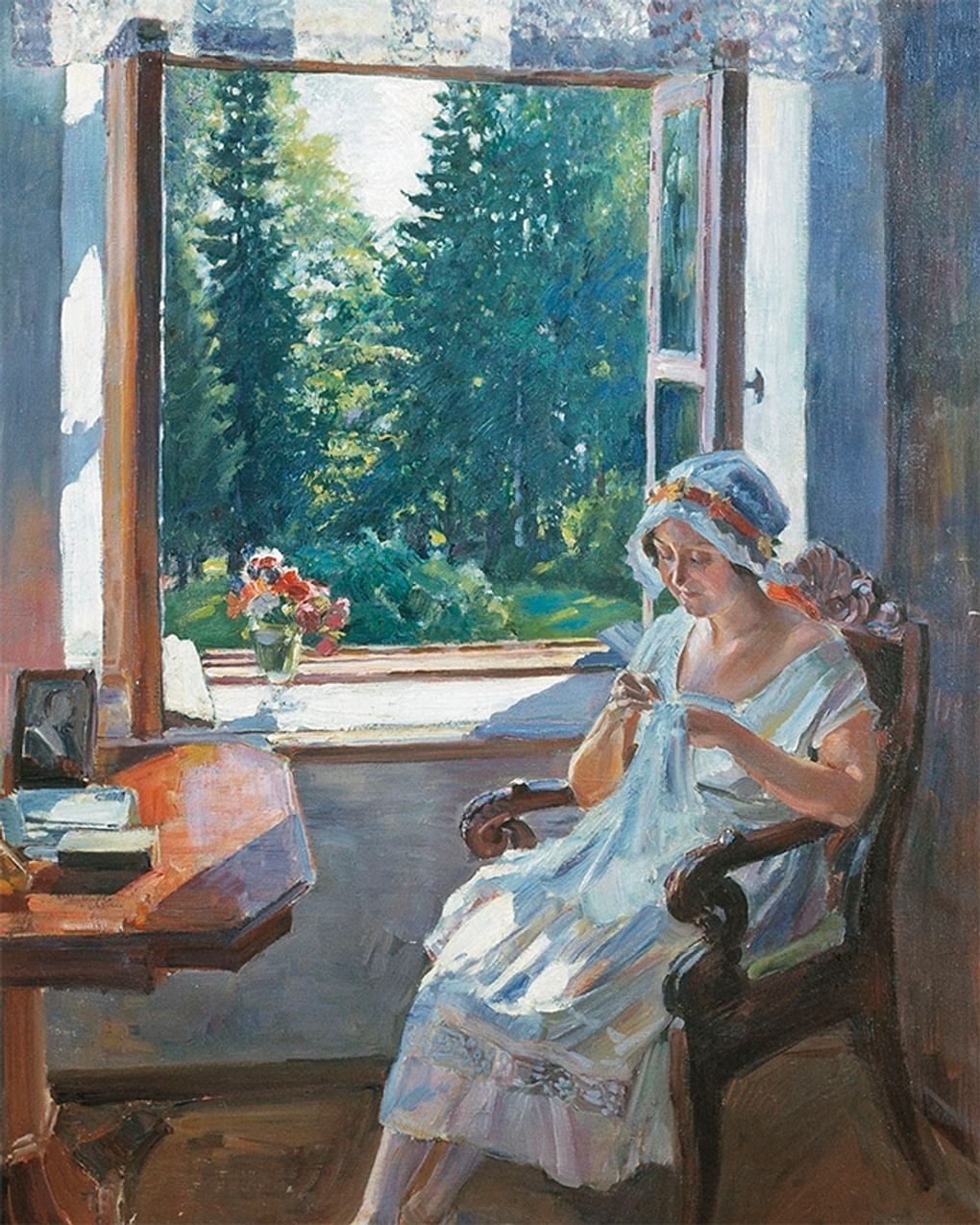 Сергей Виноградов. Утро (И.К. Войцеховская) (фрагмент). 1925. Национальный художественный музей Латвии, Рига, Латвия