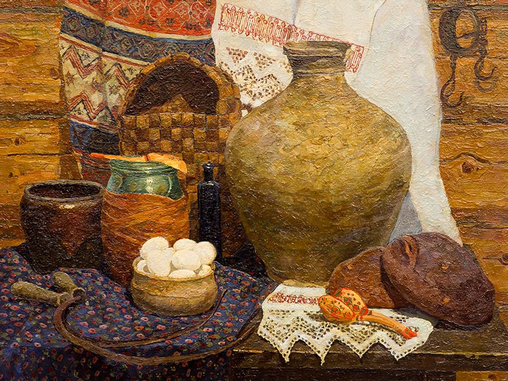 Юрий Кудрин. Натюрморт с хлебом (фрагмент). 1982. Ставропольский краевой музей изобразительных искусств, Ставрополь