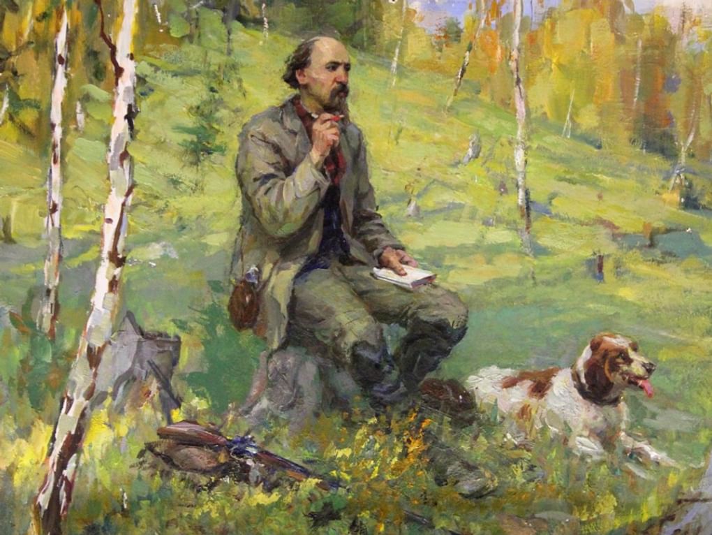 Иван Козлов. Николай Некрасов на охоте (фрагмент). 1970. Александровский художественно-краеведческий музей, Александров, Владимирская область