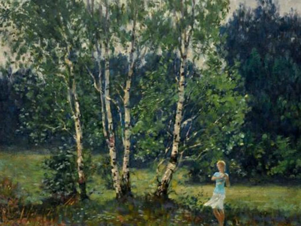 Александр Самохвалов. Березки (фрагмент). 1958. Костромской государственный историко-архитектурный и художественный музей-заповедник, Кострома