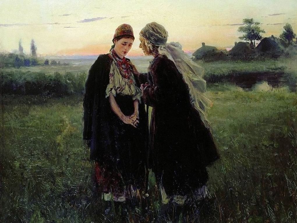 Владимир Маковский. Мать и дочь (фрагмент). 1886. Государственная Третьяковская галерея, Москва