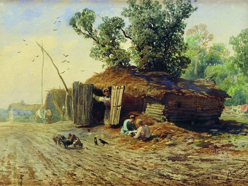 Федор Васильев. Землянка (фрагмент). 1870. Нижегородский государственный художественный музей, Нижний Новгород