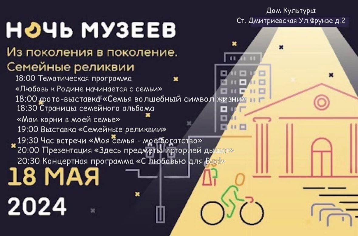 Всероссийская акция «Ночь музеев»: из поколения в поколение. Семейные  реликвии 2024, Кавказский район — дата и место проведения, программа  мероприятия.