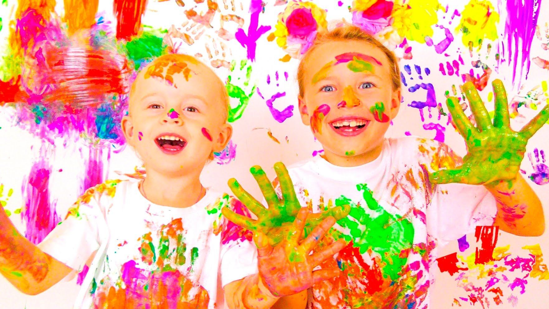 Paint детям. Краски для детей. Свободное рисование для детей.