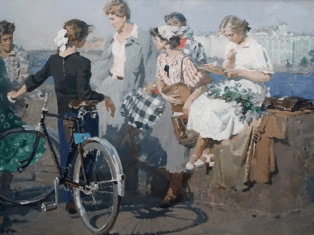 Глеб Савинов. Университетская набережная (фрагмент). 1959. Частное собрание