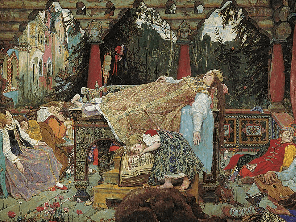 Виктор Васнецов. Спящая царевна (фрагмент). 1926. Дом-музей В.М. Васнецова, Москва