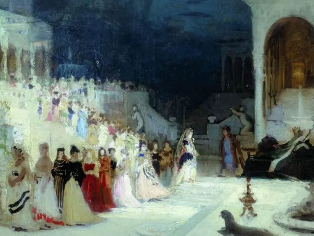 Илья Репин. Сцена из балета (фрагмент). 1875. Государственная Третьяковская галерея, Москва