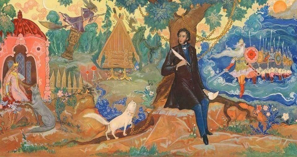 Картинка пушкина со сказками