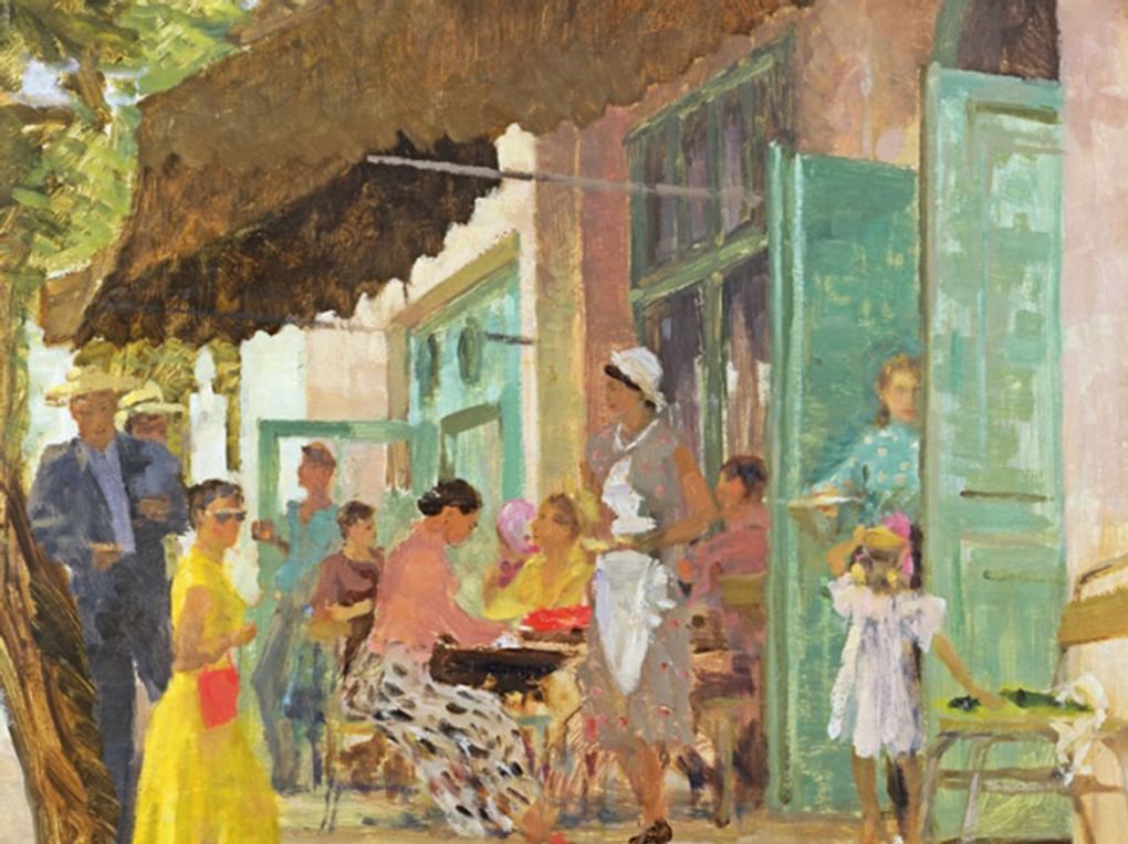 Александр Самохвалов. Кафе «Гурзуф» (фрагмент). 1956. Частное собрание