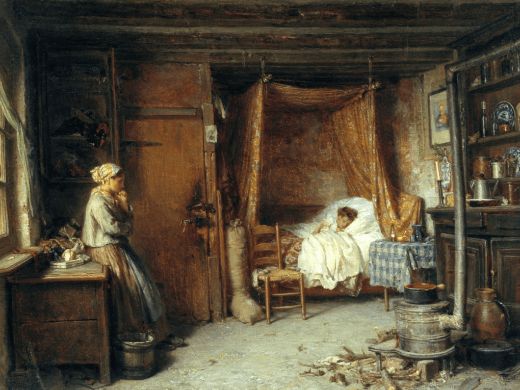 Карл Гун. Больное дитя. 1869. Государственная Третьяковская галерея, Москва