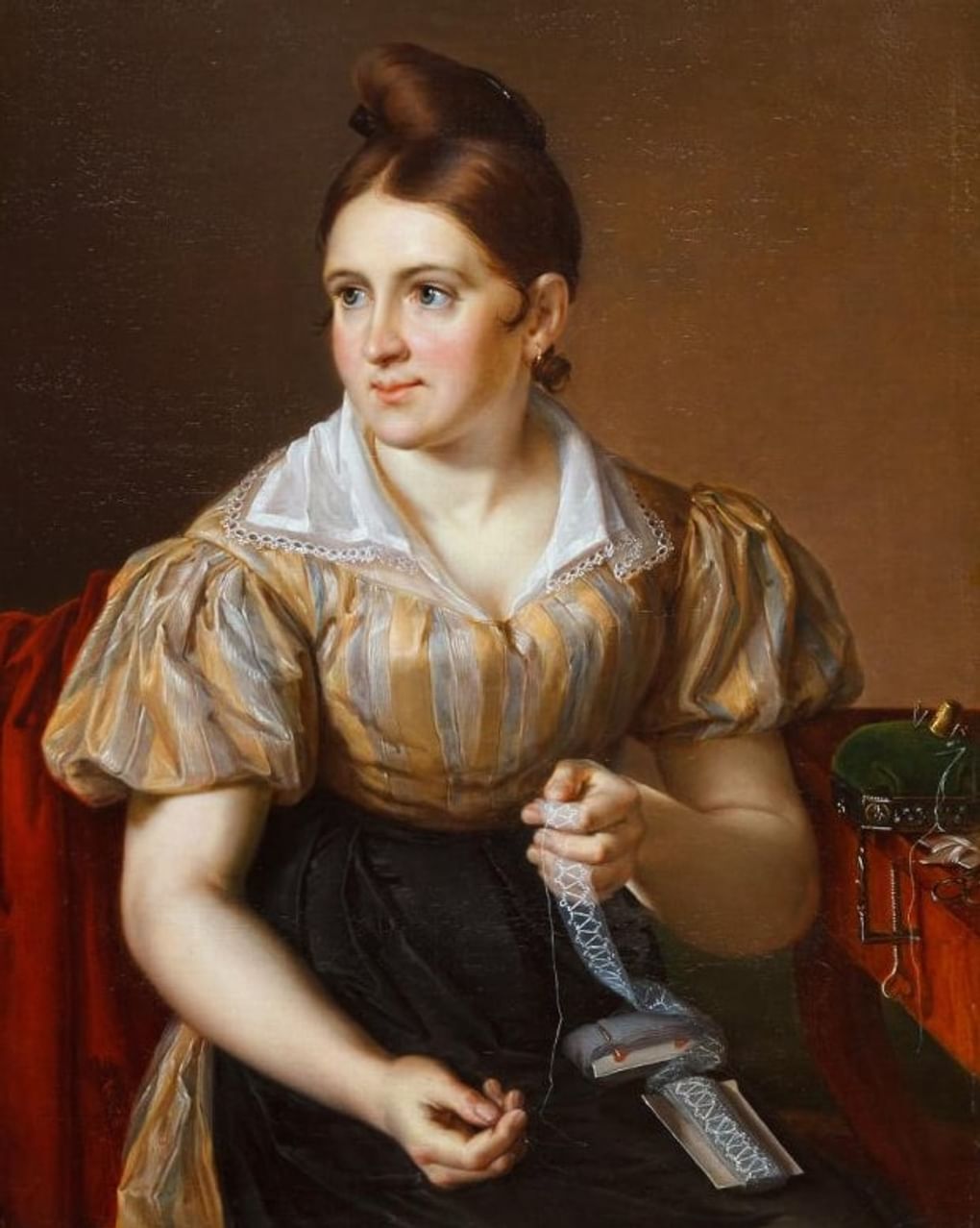 Василий Тропинин. За прошивками. 1830-е–1840-е. Государственный художественный музей, Ханты-Мансийск