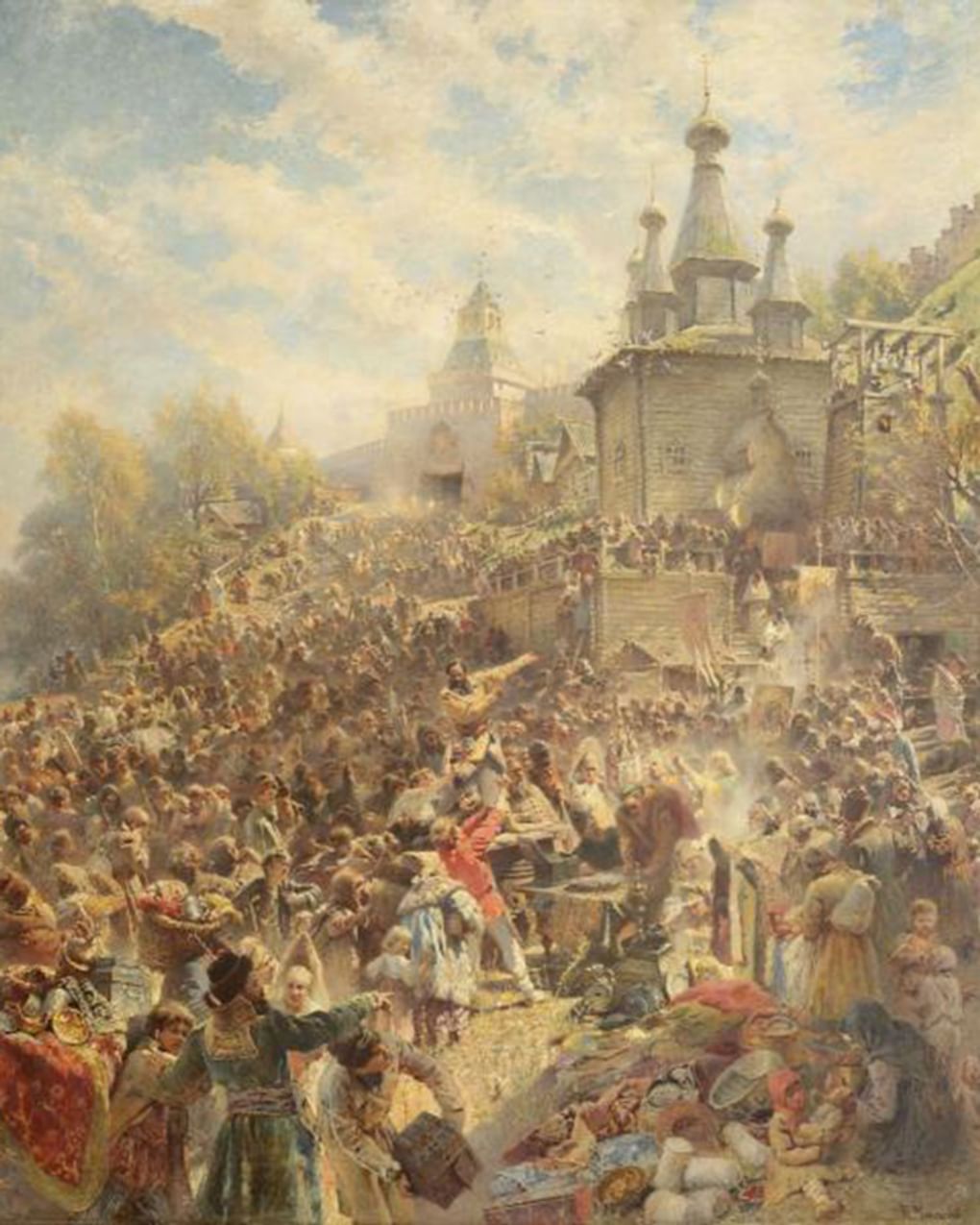 Константин Маковский. Минин на Нижегородской площади (фрагмент).1890-е. Государственный Русский музей, Санкт-Петербург