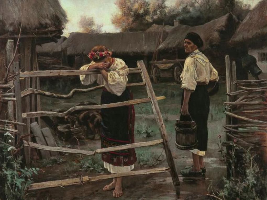 Николай Богданов. Запоздала (фрагмент). 1889. Челябинский государственный музей изобразительных искусств, Челябинск 