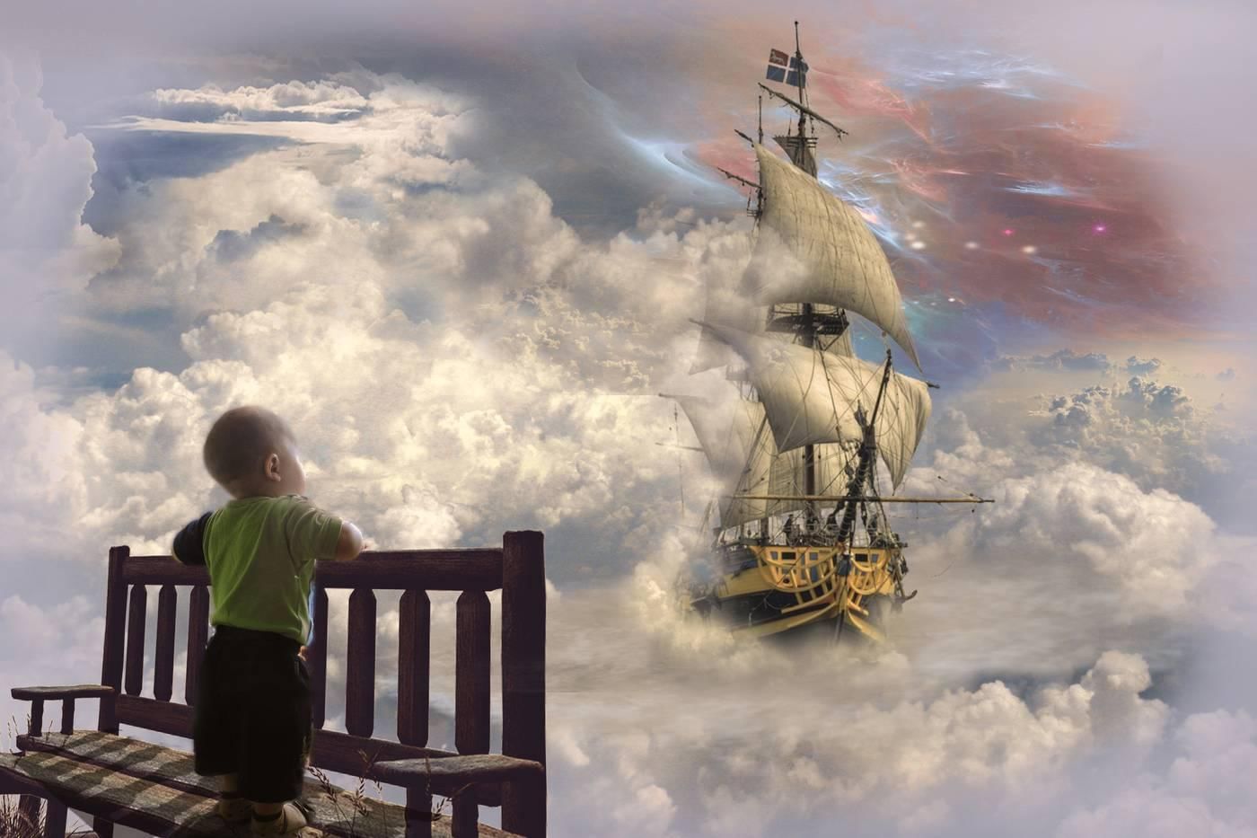 Песня иди за мечтой. Корабль мечты. Небесный корабль. Мечта картинки. Детские мечты.