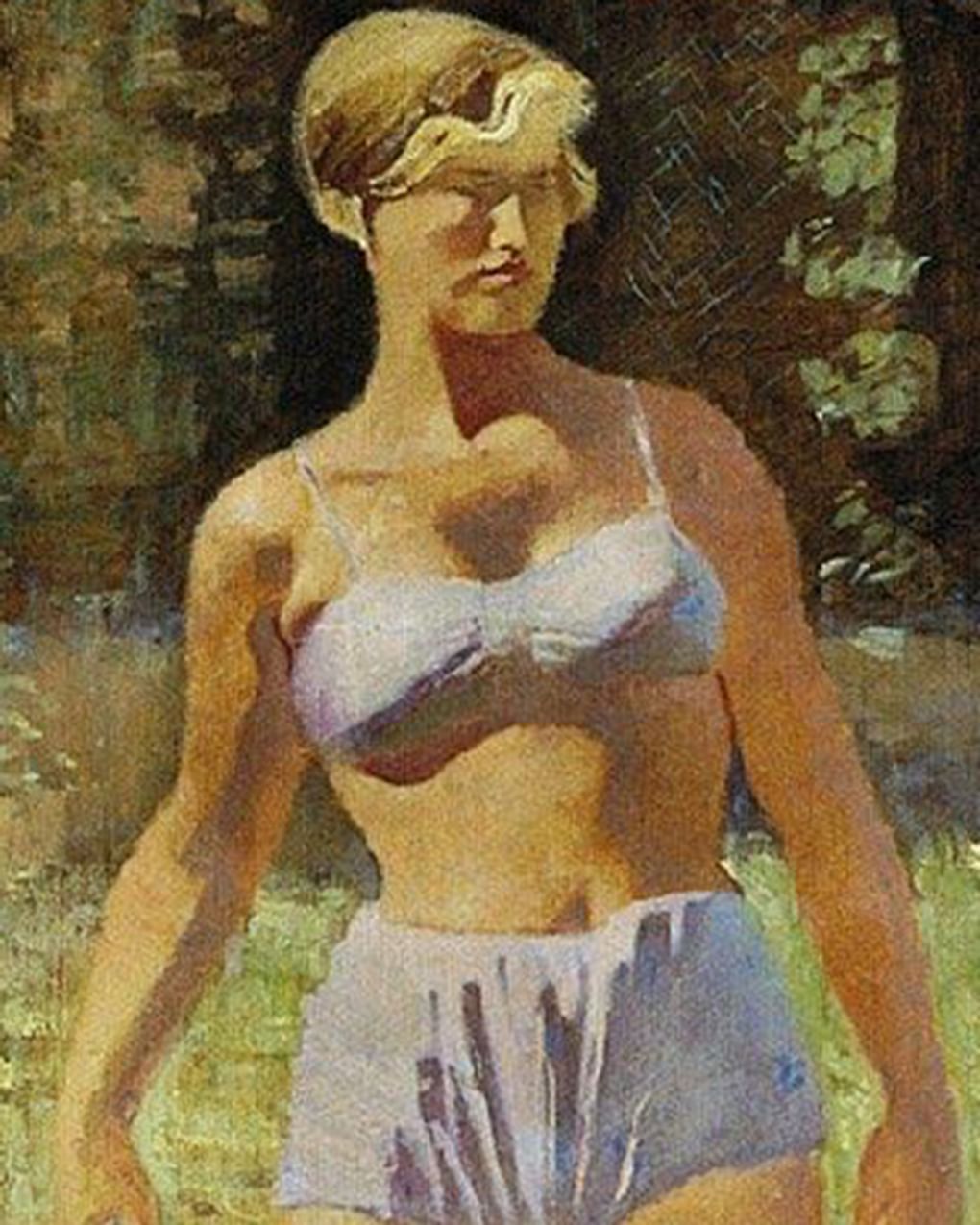 Александр Самохвалов. На теннисной площадке (фрагмент). 1935. Курская государственная картинная галерея им. А.А. Дейнеки, Курск
