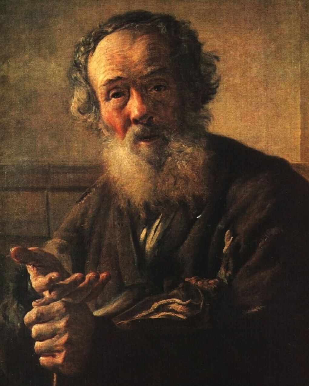 Василий Тропинин. Старик нищий (фрагмент). 1823. Государственный Русский музей, Санкт-Петербург