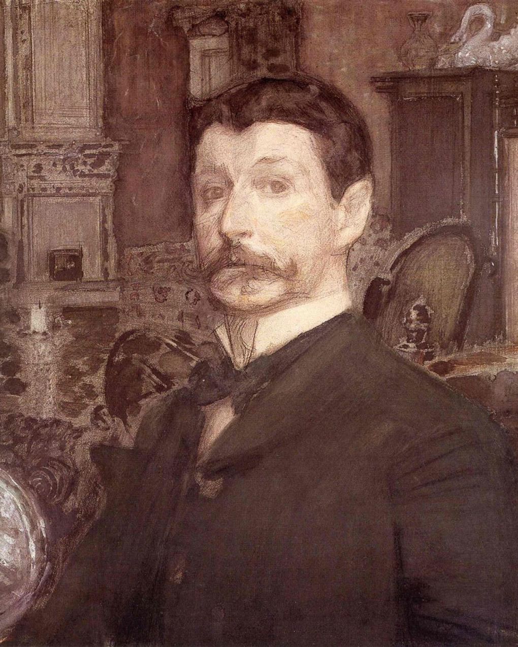 Михаил Врубель. Автопортрет с жемчужной раковиной (фрагмент). 1905. Государственный Русский музей, Санкт-Петербург