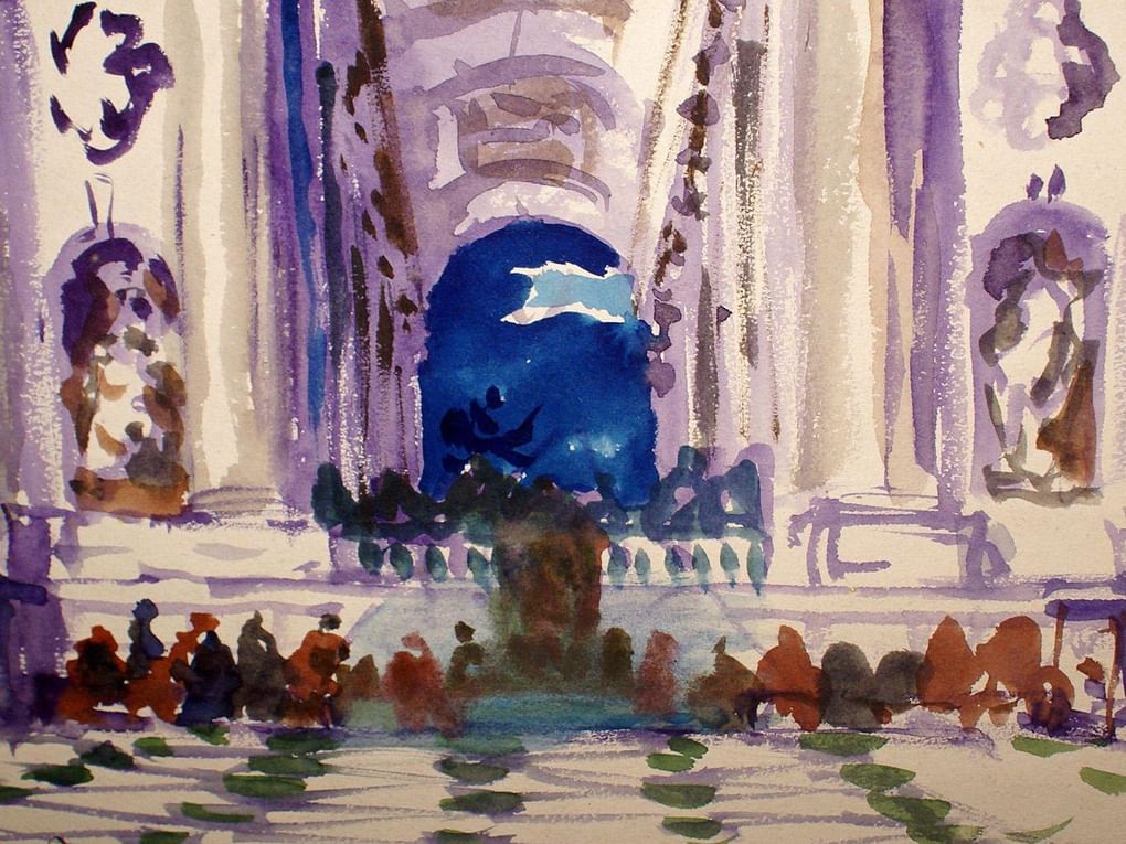 Александр Бенуа. Эскиз театральной декорации (фрагмент). 1917 год. Государственный Эрмитаж, Санкт-Петербург