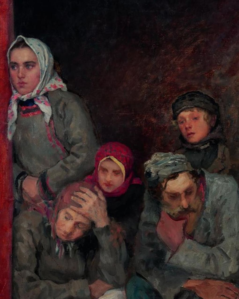Николай Богданов-Бельский. Переселенцы (фрагмент). До 1910. Научно-исследовательский музей при Российской академии художеств, Санкт-Петербург