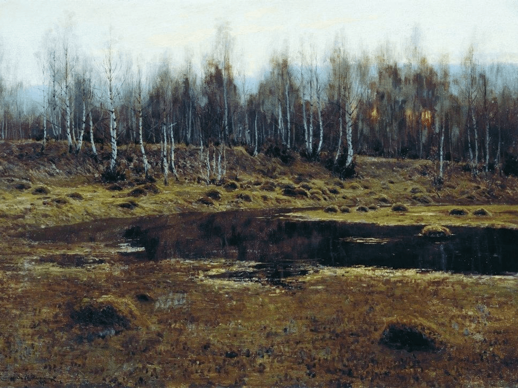 Станислав Жуковский. Весенний вечер (фрагмент). 1896. Дальневосточный художественный музей, Хабаровск