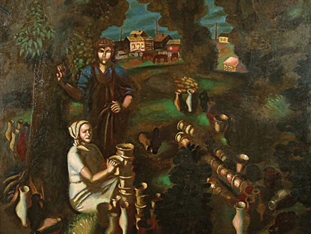 Олег Ланг. Гончары из деревни Филимоново (фрагмент). 1883. Частное собрание