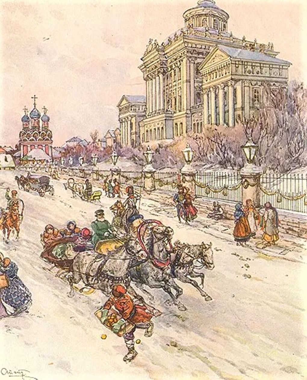 Александр Апсит. Иллюстрация к повести Льва Толстого «Детство. Отрочество. Юность». Издательство «Издание Товарищества И. Д. Сытина», 1914. Изображение: <a href="https://www.ozon.ru/product/detstvo-otrochestvo-i-yunost-4031144/?sh=vdvvjzKPCw" target="_blank">ozon.ru</a>