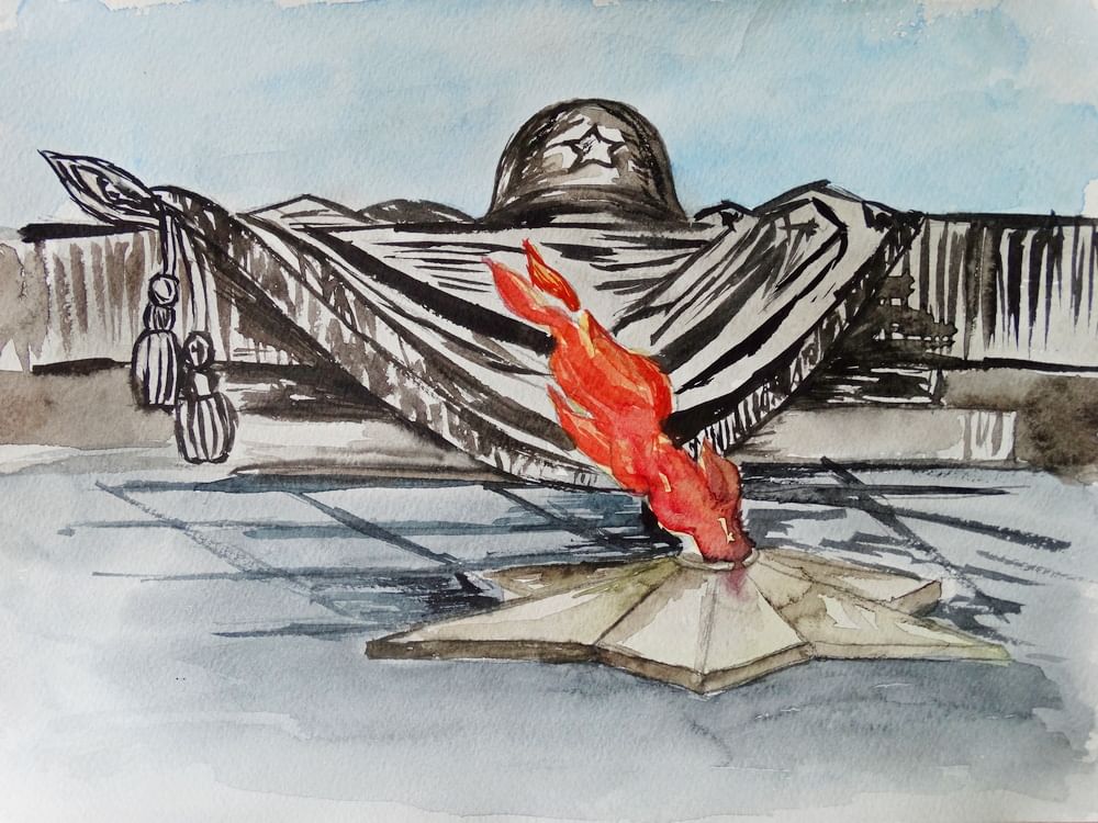 Могила неизвестного солдата рисунок детей