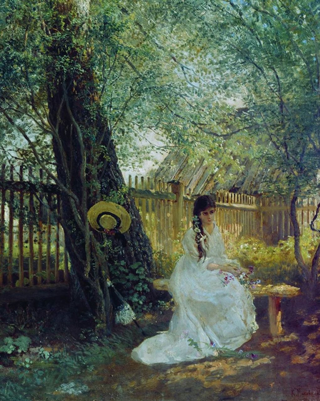 Константин Маковский. В саду (фрагмент). 1870-е. Государственный Русский музей, Санкт-Петербург
