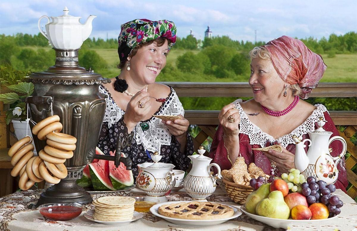 Была у нее в гостях. Русское чаепитие. Посиделки для пожилых. Посиделки за самоваром.