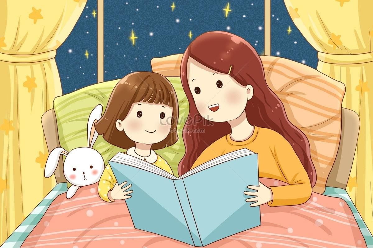 Картинки читаем перед сном. Чтение перед сном. Чтение на ночь детям. Мама читает иллюстрация. Чтение сказки на ночь для детей.