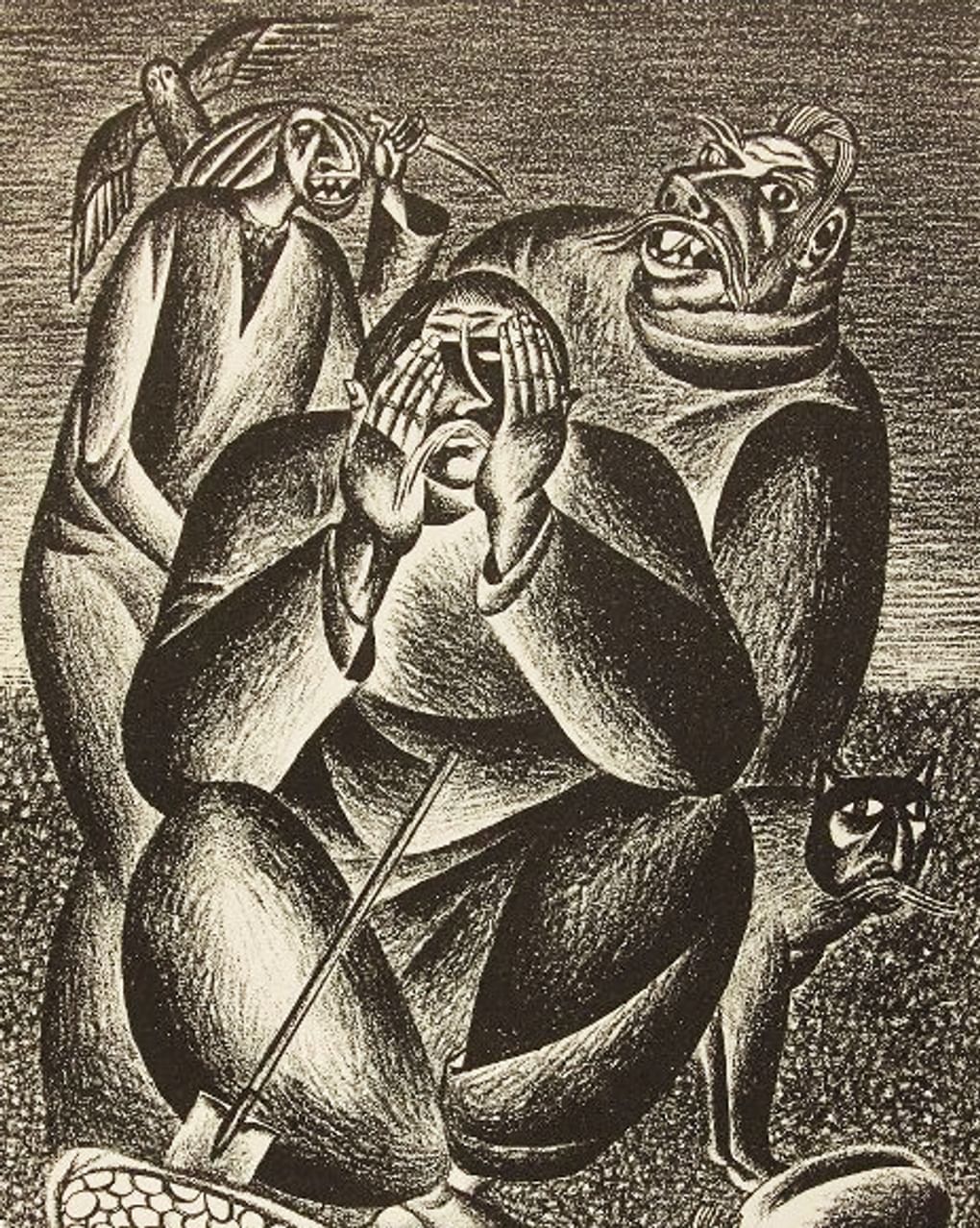 Анатолий Кулинич. Иллюстрация к повести Николая Гоголя «Вечер накануне Ивана Купала» (фрагмент). 1979. Дом Н.В. Гоголя - мемориальный музей и научная библиотека, Москва