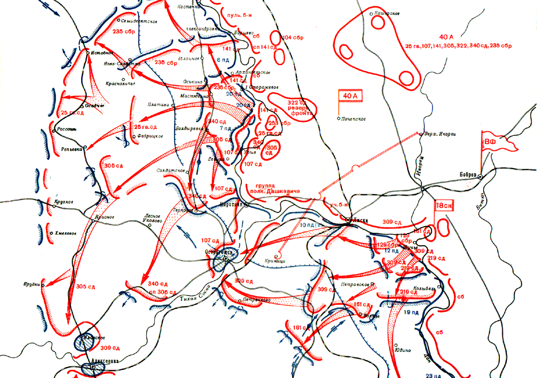 Острогожско Россошанская операция 1943 год карты