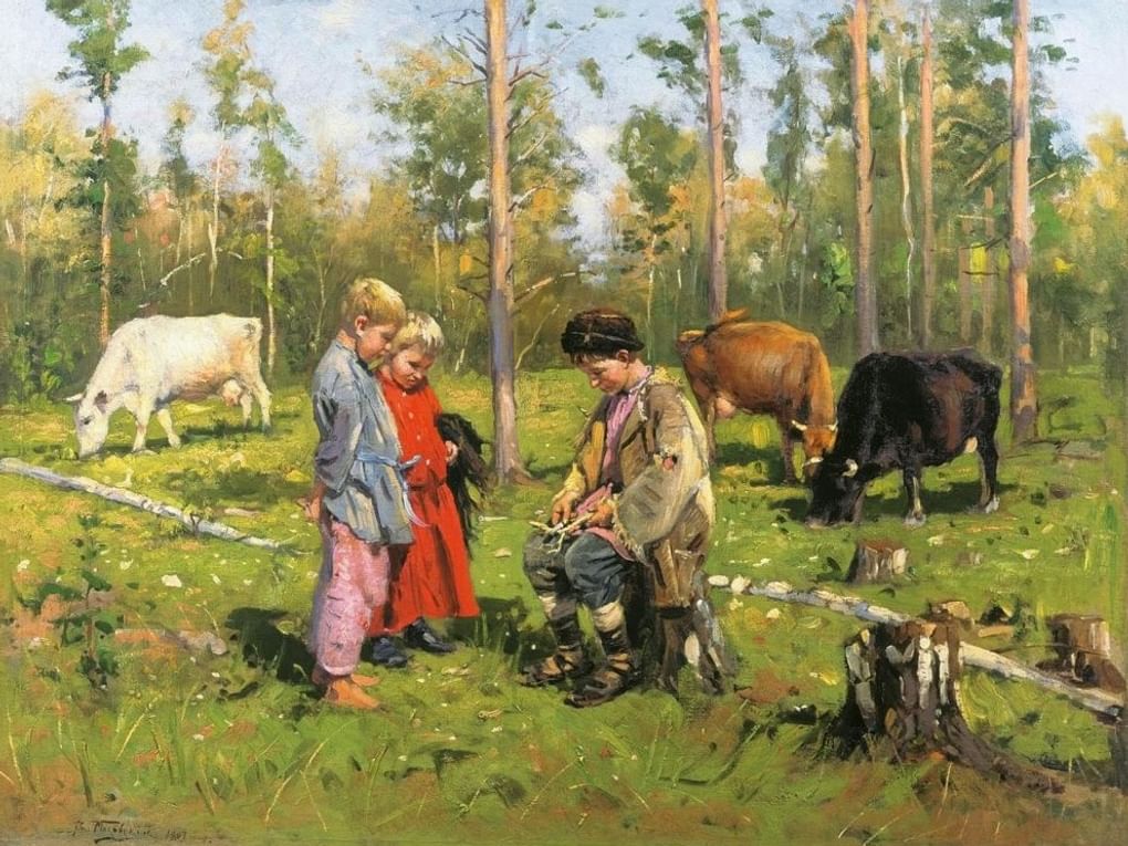 Владимир Маковский. Пастушки. 1903. Рязанский государственный областной художественный музей имени И.П. Пожалостина, Рязань