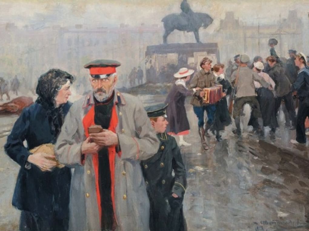Иван Владимиров. На улицах Петрограда (фрагмент). 1918. Частное собрание