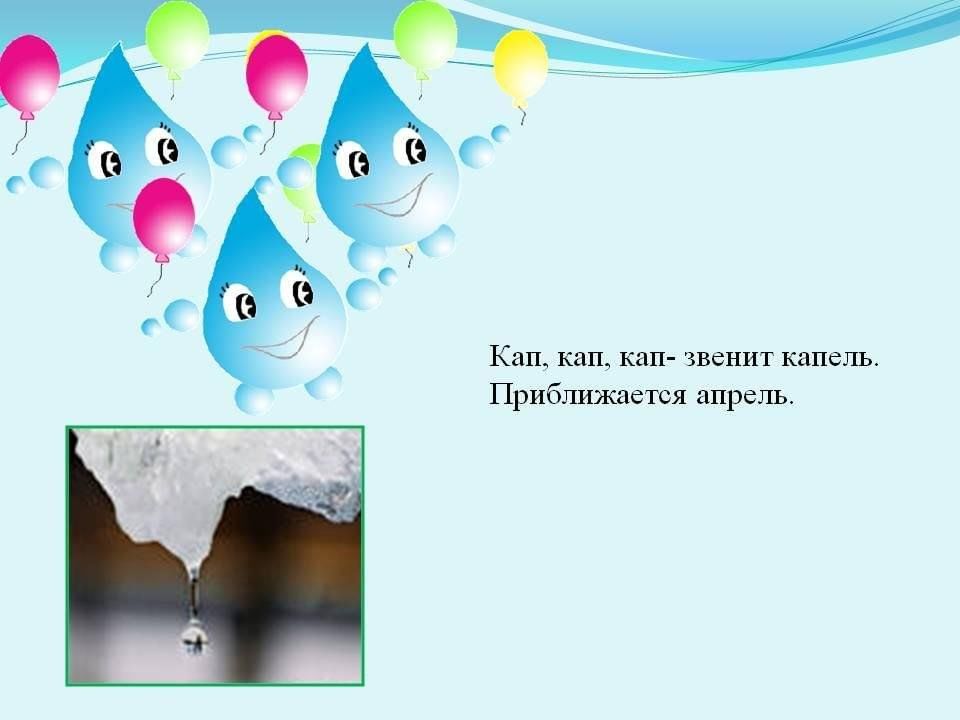 Хрустальным голосом капели звенит ребячий смех чудесный. Стихотворение про капельки для детей. Веселая капель. Веселая капелька. Стишок про каплю.