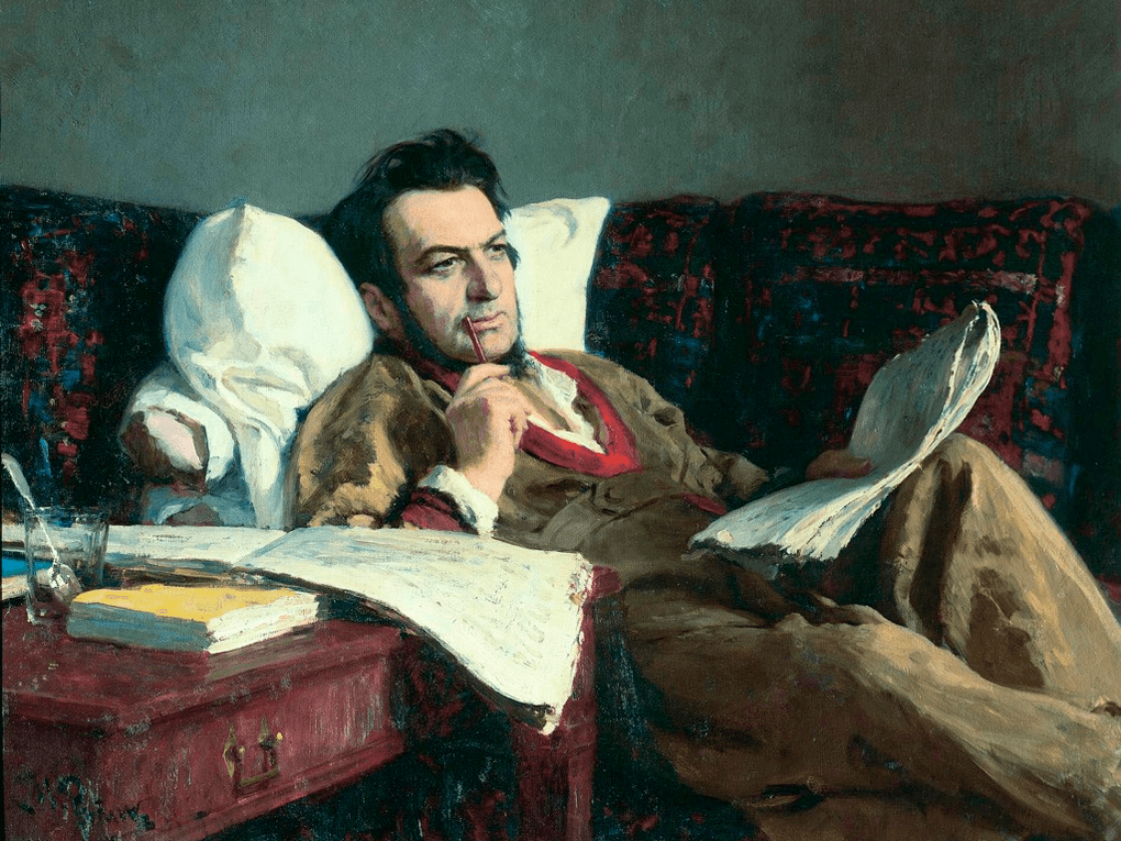 Илья Репин. Михаил Глинка во время работы над оперой «Руслан и Людмила» (фрагмент). 1887. Государственная Третьяковская галерея