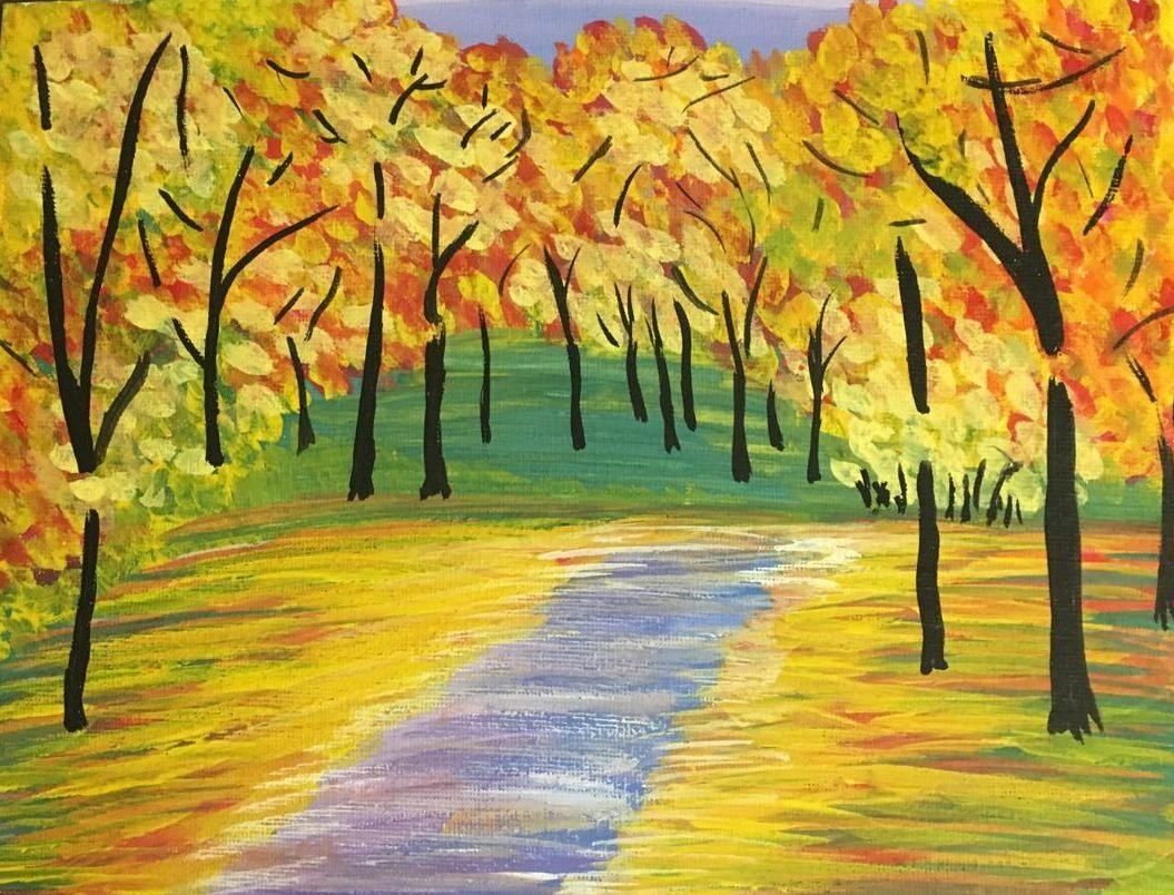 Осенний пейзаж класс. Рисование осень. Рисунок осень. Золотая осень рисунок. Пейзаж осени легкий.