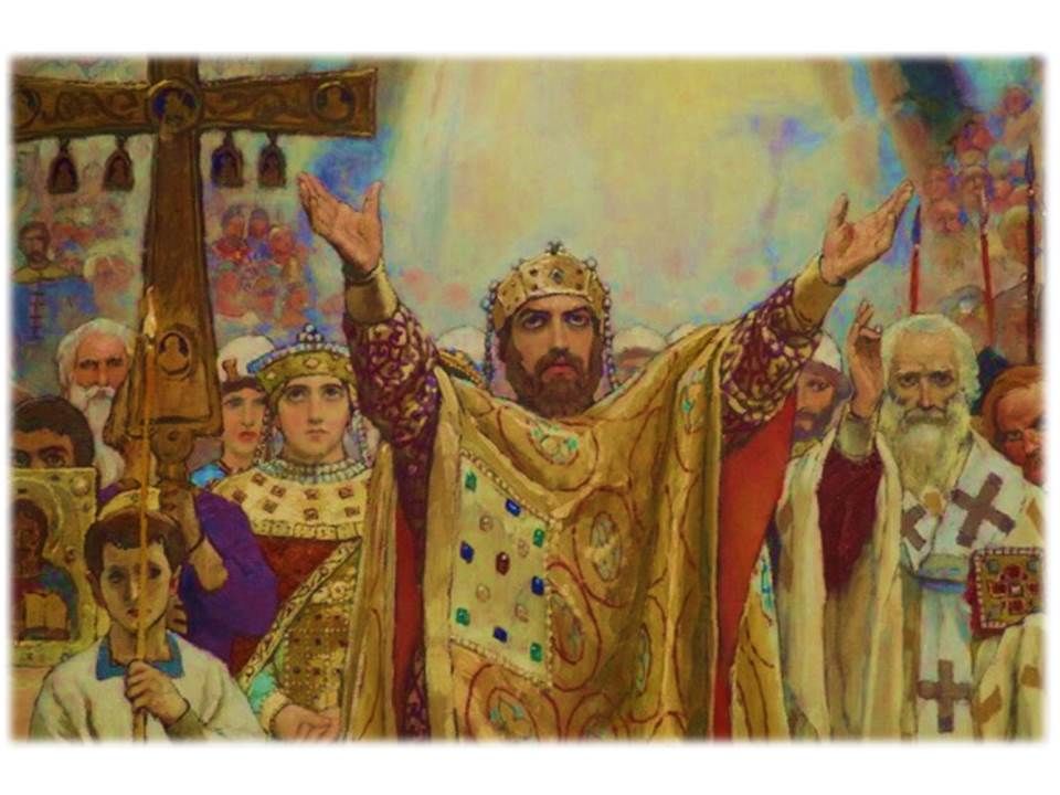 Картина в васнецова крещение руси