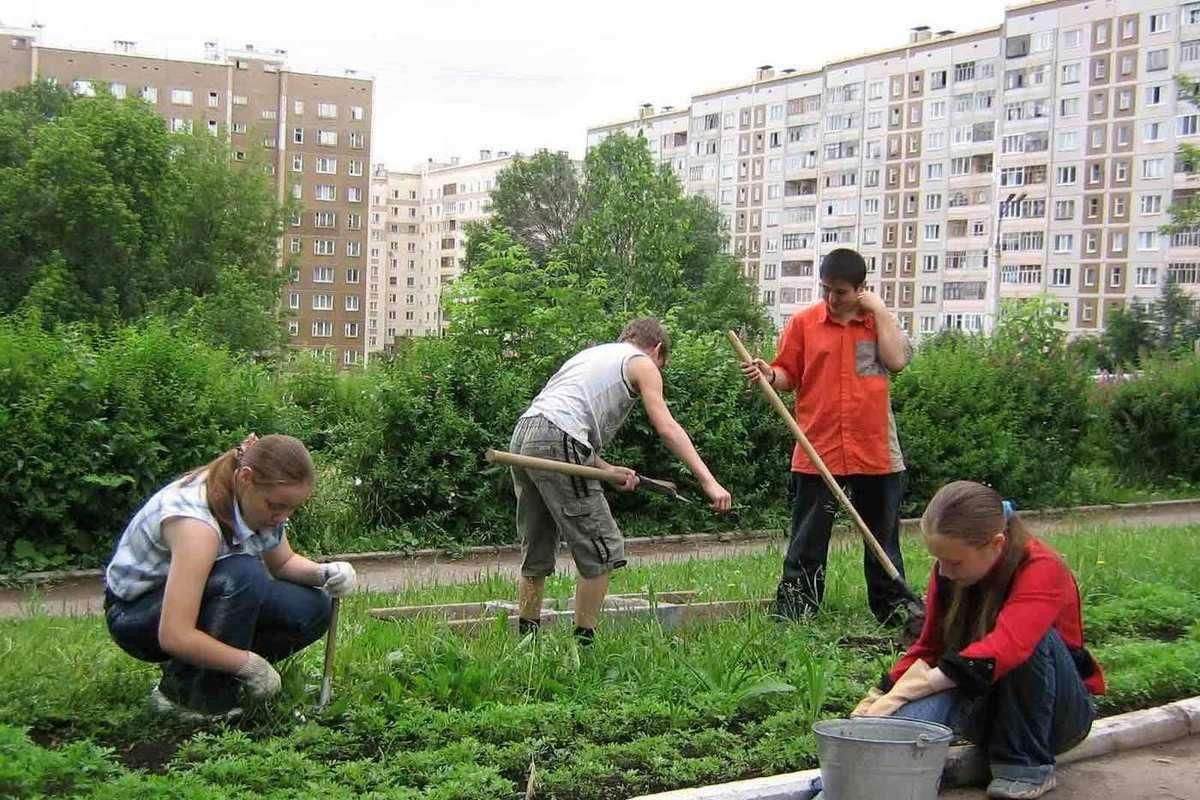 Школьники трудятся фото